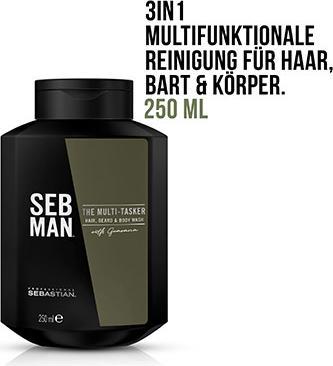 Produktbild Sebastian The Multitasker - Hair, Beard & Body Wash (250 ml, Flüssiges Shampoo)