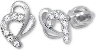 Brilio Earrings made of white gold heart with crystals 239001 00583 07