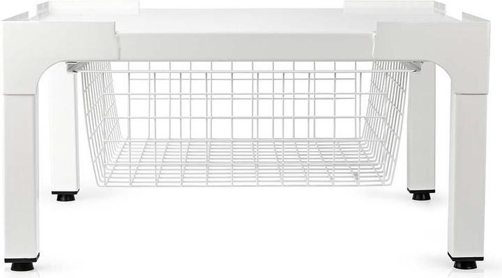 Image du produit Nedis Support pour lave-linge et sèche-linge | Panier en fil métallique | 200 kg | Blanc