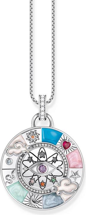 Immagine prodotto Thomas Sabo Ciondolo a forma di ruota della fortuna con simboli cosmici, argento (Argento 925, Smalto)