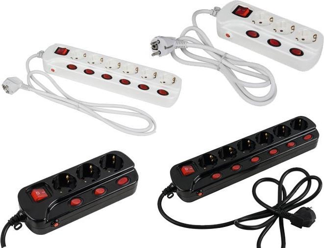 Heitronic 45191 Steckdosenleiste mit Schalter 6fach Weiss Schutzkontakt 1 St. (6 x, CEE 7/3, 1.50 m)