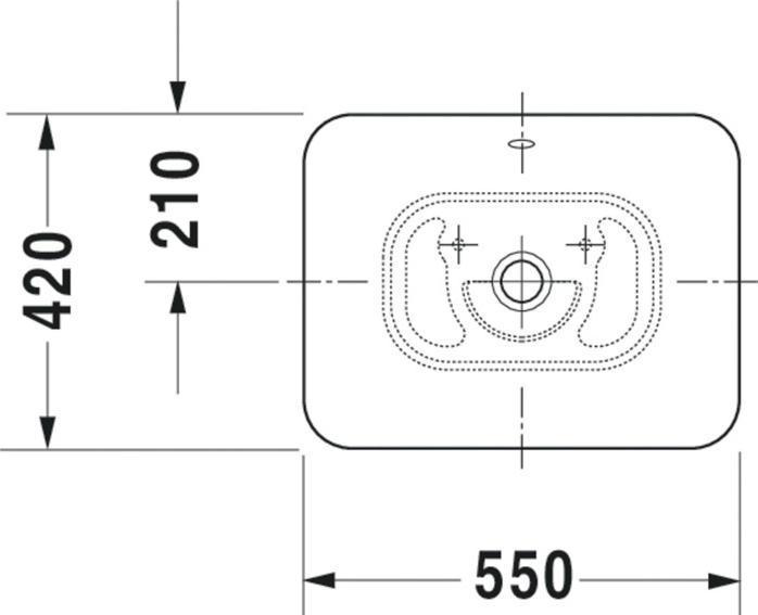 Actual product image Duravit Countertop basin BACINO w ÜL o HLB 550x420mm without tap hole white (420 mm, 550 mm)