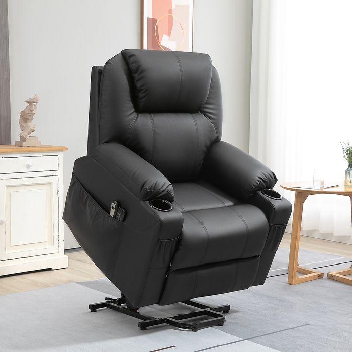 Actual product image Swisshandel24 Electric stand-up chair, massage chair, with reclining function, with remote control, side pockets