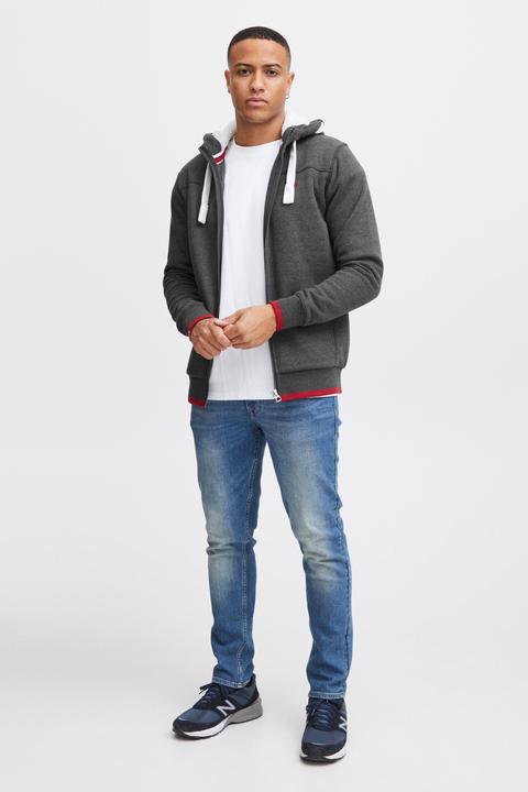 Actual product image Solid BenjaminZip Pile Men's Zip Up Sweater Zipper Jacket With Teddy Fleece With Hood With Teddy Fur (M)
