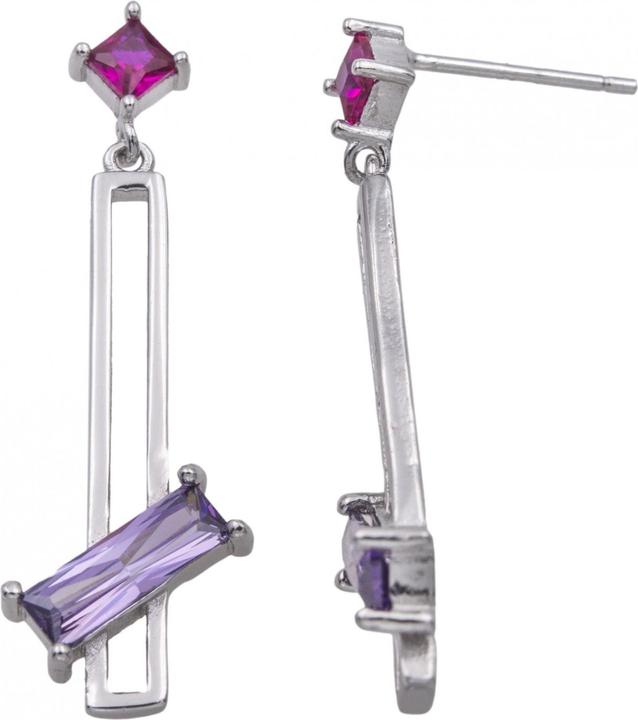 Passion Ohrringe Aus Rhodiiertem Silber – Anhänger – Mehrfarbiges Zirkonia (COU BIJOU, Matériel exact)
