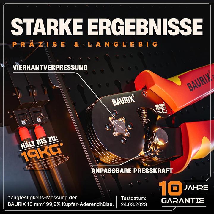 Produktbild Baurix Crimpzange mit Aderendhülsen Set