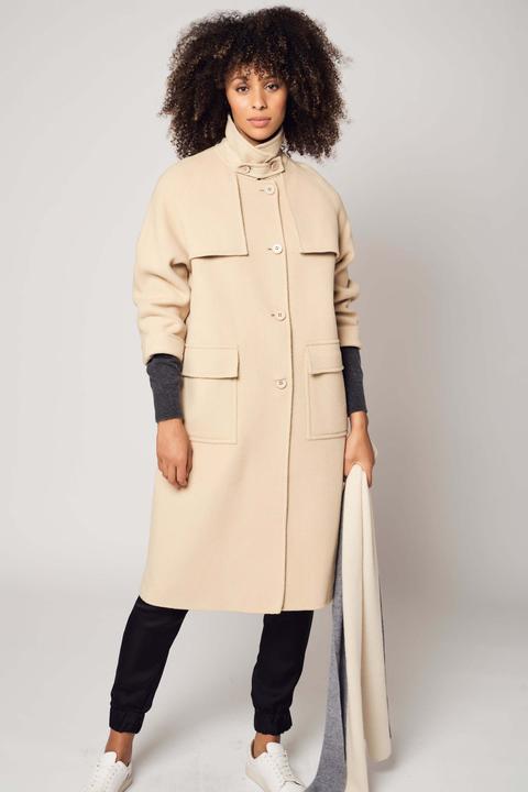 Actual product image Bellemere Coat Beige Wool Coat (One size)