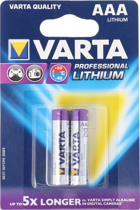 Immagine prodotto Varta Lithium Batterie AAA, Micro, FR03, 6103, Ultra Lithium, 1,5V (2 pz., AAA, 1100 mAh)