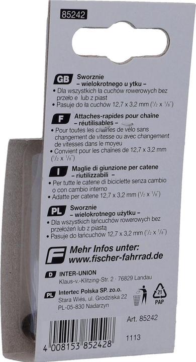 Produktbild Fischer Kettenverschlussglieder 1/2 x 1/8 2x