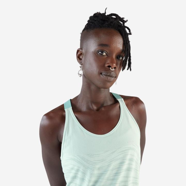 Produktbild Kiprun Run 500 women's running tank top with built-in bra - green (XS)