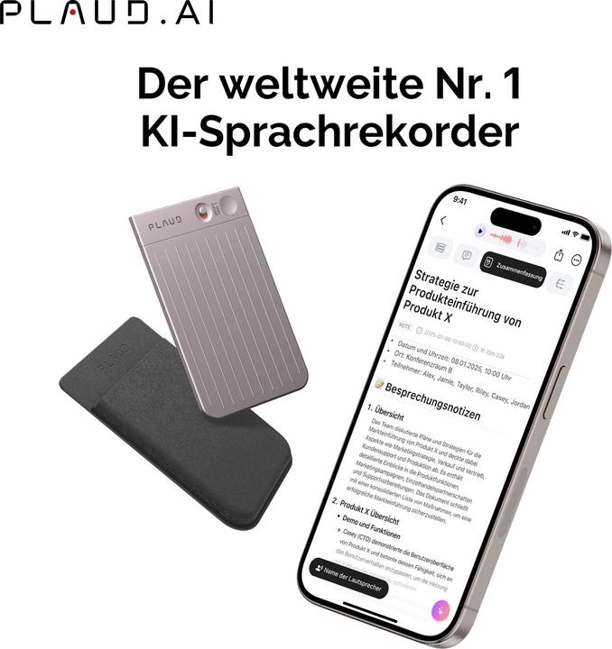 Actual product image Plaud Note AI-Recorder (64 GB)