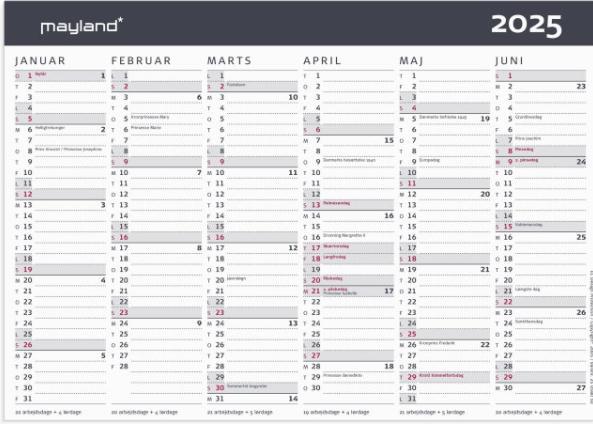 Mayland-Burde Calendario moderno A5 2025 (A5)