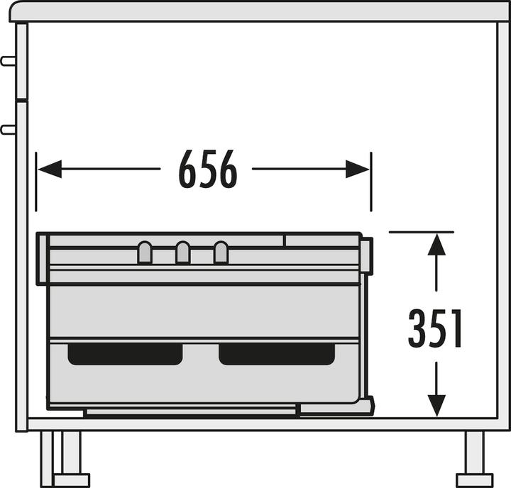 Produktbild Hailo Abfallsammler Rondo 3645121 Eckabfallsammler 2fach für 90x90 Eckunterschrank 2x 18 Liter Innen (36 l)