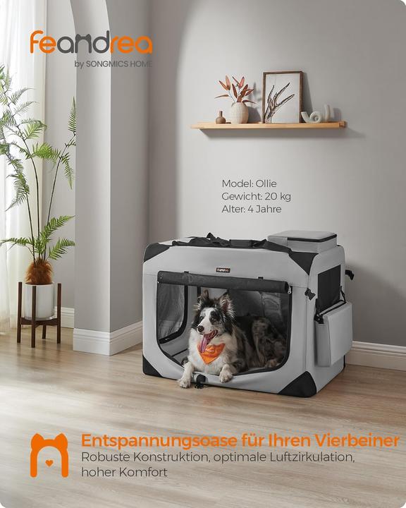 Produktbild Feandrea Faltbare Hundetransportbox XXL, PDC090G02 (Hund, Faltbar, Atmungsaktiv)