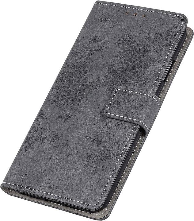 Produktbild Cover-Discount Galaxy A71 - Vintage Etui Wildleder Optik grau