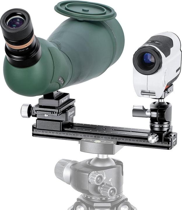 Actual product image Leofoto FDM-02 Dual mount for spotting scope and rangefinder