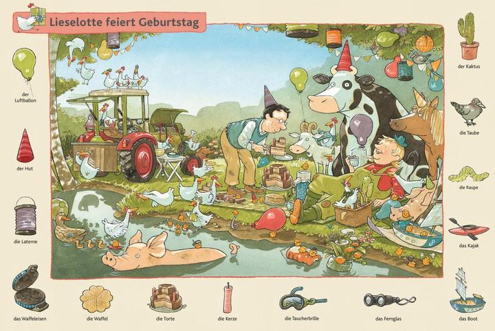 Actual product image Was sucht Lieselotte? Das grosse Such-und-Finde-Wimmelbuch (German, Alexander Steffensmeier, 2020)