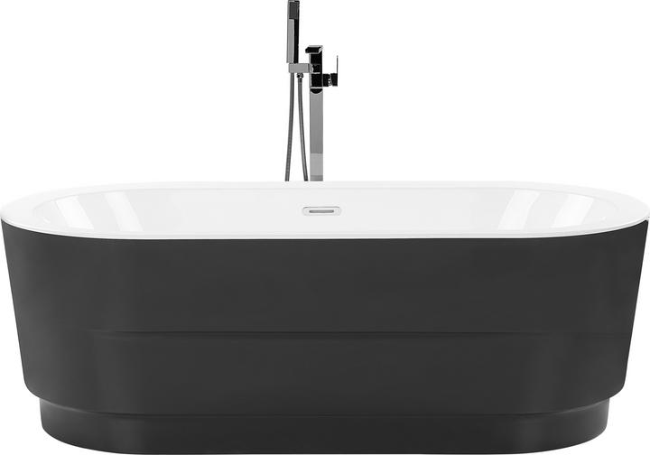 Beliani Badewanne freistehend schwarz oval 170 x 80 cm EMPRESA (214 l, 80 cm)