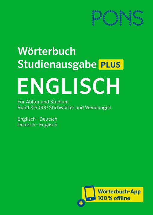 Produktbild Wörterbuch Studienausgabe Plus Englisch (Englisch, Deutsch, 2021)