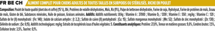 Valeurs nutritives et ingrédients Pro Plan Poulet stérilisé (Adulte, 1 pcs, 14000 g)