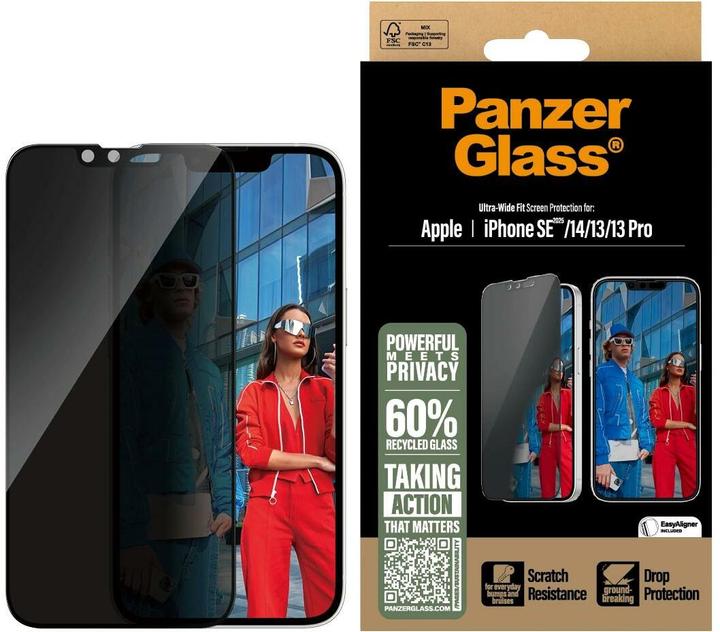 Produktbild PanzerGlass Privacy Screen Protector (1 Stück, Apple iPhone 16e, Apple iPhone 14, Apple iPhone 13, Apple iPhone 13 Pro)