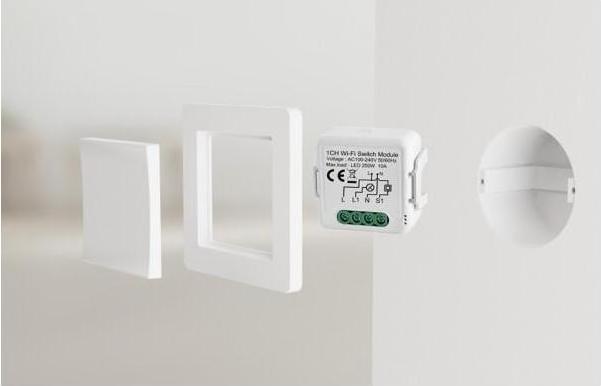 Actual product image Netplus NPLZSW01-16A-PM - Smart Relay Switch Module 16A 1-channel with power metering Zigbee