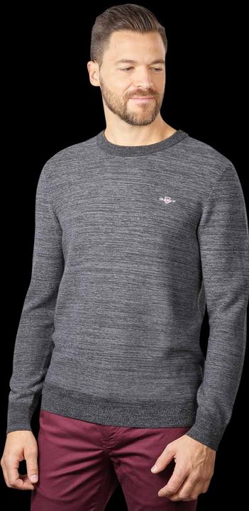 GANT Two Tone Pullover Crew Neck Charcoal Melange (M)