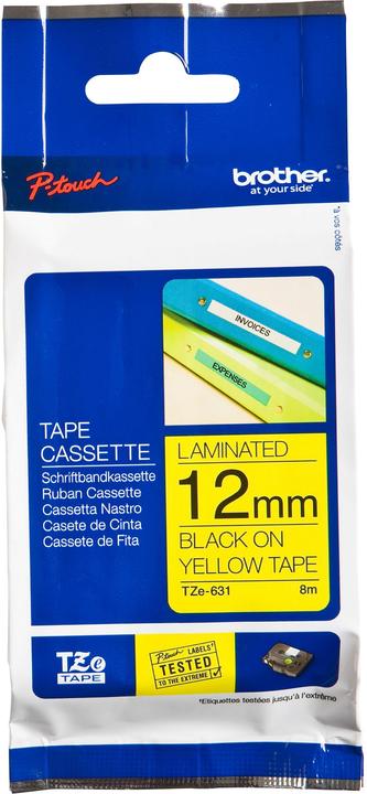 Actual product image Brother Tze-631 (1.20 cm, Yellow, Black)