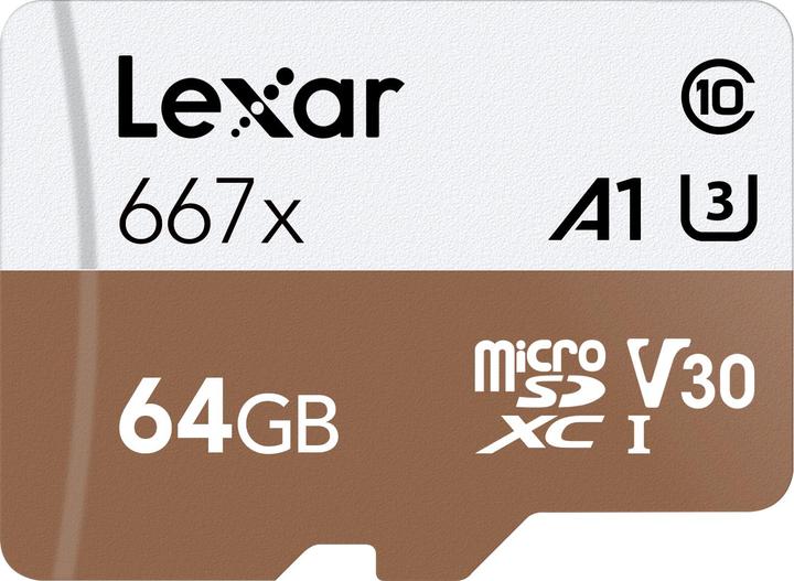 Produktbild Lexar Professional Flash-Speicherkarte (SD-Adapter inbegriffen) (64 GB, microSDXC, U3, UHS-I)