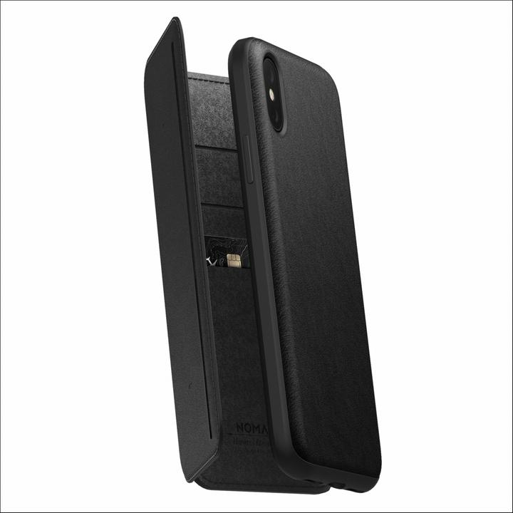 Image du produit Nomad Tri-Folio en cuir noir robuste pour iPhone X / Xs (Apple iPhone XS, Apple iPhone X)