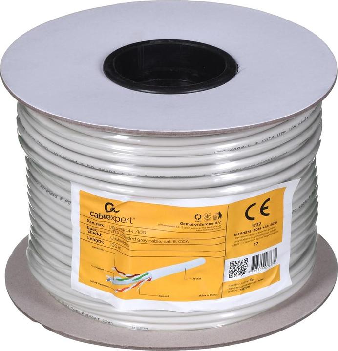 Produktbild Gembird CAT6 UTP 100m Netzwerkkabel Grau U/UTP (UTP) (U/UTP, CAT6, 100 m)
