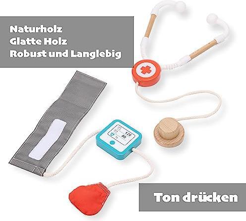 Produktbild Activity Board Arztkoffer Kinder, 22 Stücke Doktorkoffer Kinder, Arzt Kostüm Kinder mit Stethoskop, Arzt Spielzeug