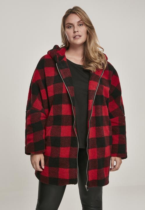 Immagine prodotto Urban Classics Giacca Sherpa da donna con cappuccio a quadri oversize (4XL)