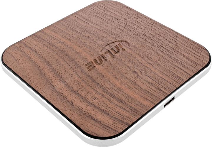 Actual product image InLine Qi woodcharge, wireless fast charger, smartphone wireless charging, 5/7.5/10W/15W, Type-C (15 W)