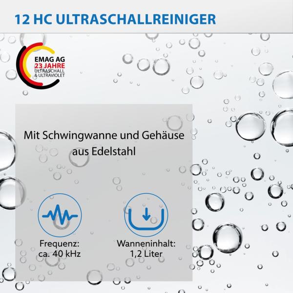 Produktbild Emag Ultraschallreiniger Emmi-12 HC-Plus (45 kHz, 1200 ml)