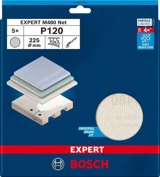 Produktbild Bosch Professional Zubehör EXPERT M480 Schleifnetz, 225 mm, G 120, 5 Stück (120)