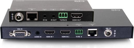 Actual product image C2G Dual HDMI® HDBaseT 4K + VGA, 3.5 mm et RS232 sur boîtier d'extension émetteur de commutation Cat ver