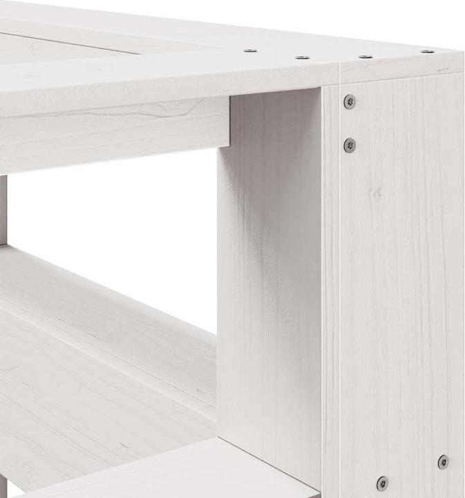 Produktbild VidaXL Kopfteil mit Bücherregal L-Form Weiss 120 cm Massivholz Kiefer