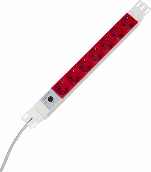 Produktbild Kopp 48,26cm (19") Steckdosenleiste 7-fach Alu, mit USV Kaltgeräte-Anschluss (7 x, 2 m)
