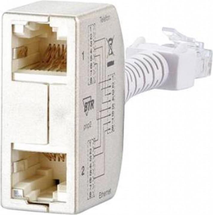 Produktbild Metz Connect BTR Cable sharing Adpter Set pnp 2 Ethernet-ISDN Ethernet-ISDN silber