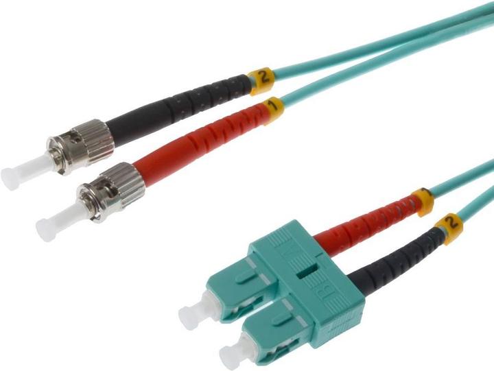 Image du produit Helos OM3 SC/ST Glasfaserkabel Türkis (CAT6e, 1 m)