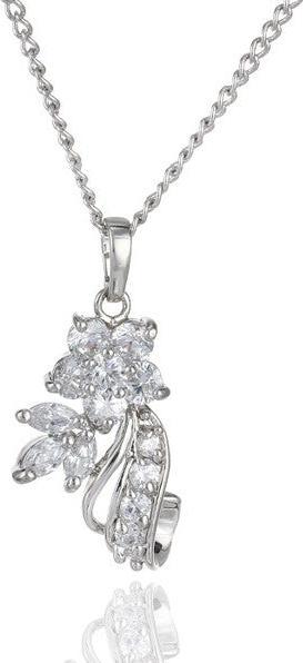 Hermex Set Platinum veredelte LUXUS Halskette Anhänger - Platin (Kupferlegierung)