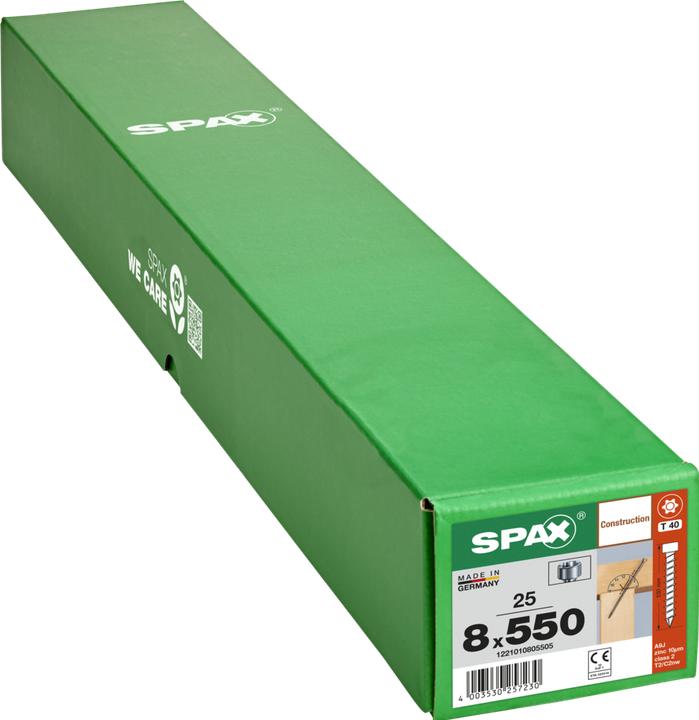 Immagine prodotto Spax Vite IN.FORCE 8.0 x 550 mm 25 pz. Torx T-STAR Plus T40 ( 1221010805505 ) Filetto pieno Cyli (25 Viti per pezzo)