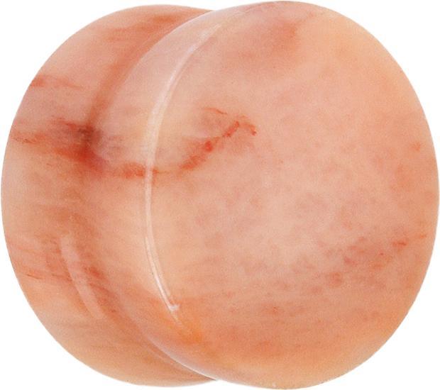Actual product image Star Piercing Peach Jade Stone Flared Plug (without brass, Mineral)