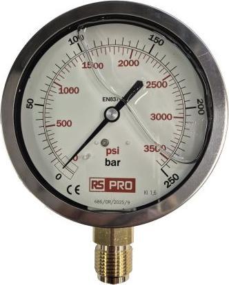 Image du produit Rs Pro Manomètre, 0bar à 250bar, raccord BSP 1/2po