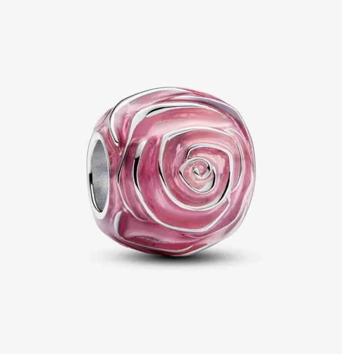 Image du produit Pandora Charm rose rose en fleur (Argent massif, Émail)