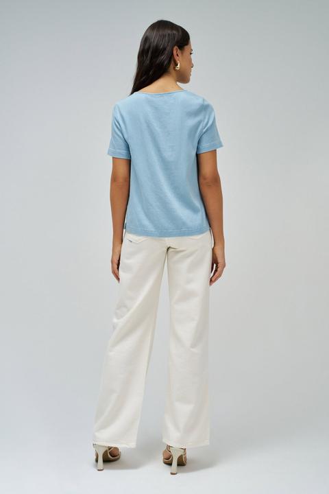 Image du produit Salsa Jeans Kurzarmbluse Lightdenim Blouse Metalic Detail (XS)