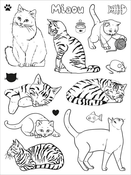 Produktbild Aladine Stempel-Set "Katzen"
