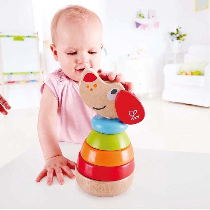 Actual product image Hape Stacking dog Pepe