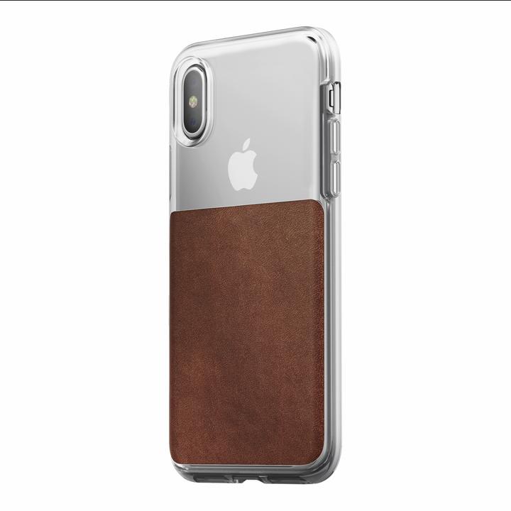 Actual product image Nomad Case Clear Leather Brown iPhone X / Xs (Apple iPhone X, Apple iPhone XS)